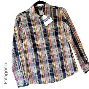 NWT | PATAGONIA WOMEN’S PLAID OVERCAST SHIRT LONG SLEEVE BUTTON FRONT| SIZE: 0